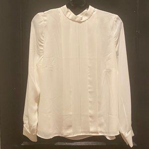 Off White Pleated Front Blouse from H&M